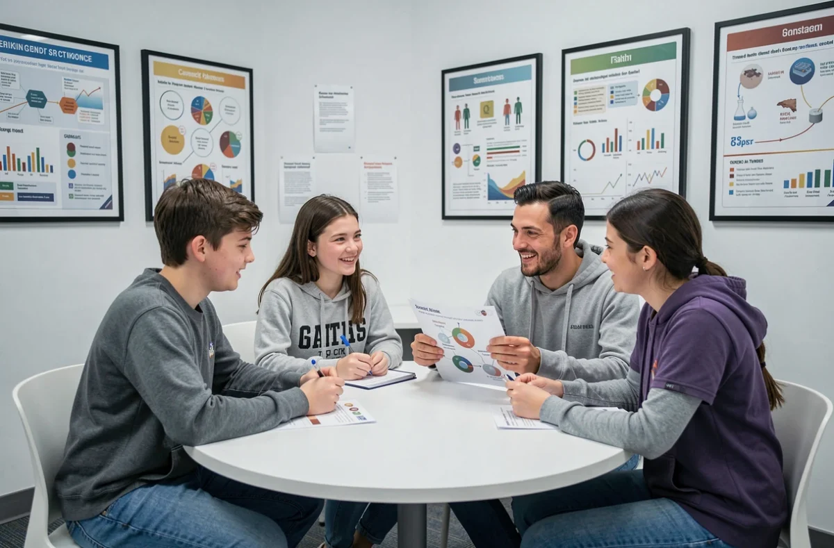 Séance de tutorat collectif avec Anacours dans un centre de soutien scolaire moderne