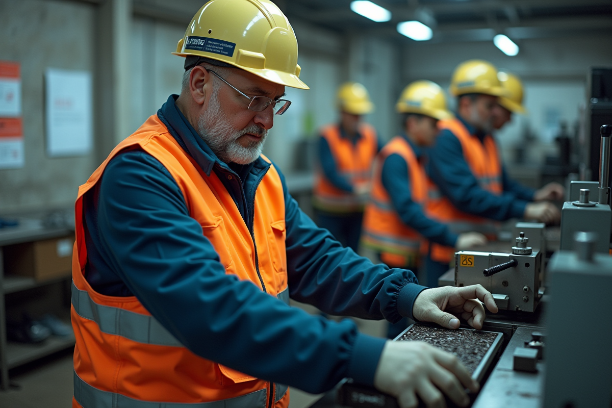 Homme en atelier pratique utilisant une machine CNC