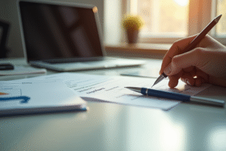 Main tenant un certificat de experience sur un bureau professionnel