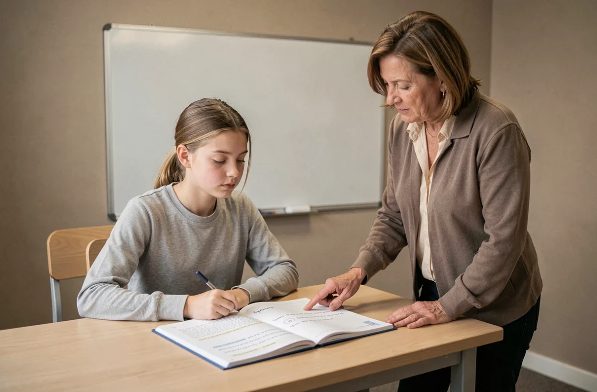Élève en séance structurée de soutien scolaire avec Complétude dans un studio pédagogique