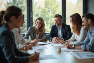 Groupe de petits entrepreneurs discutant en réunion