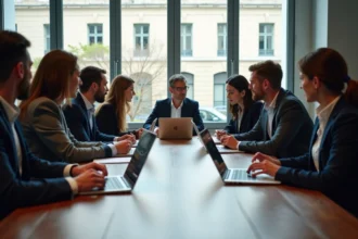 Groupe de professionnels lors d'une réunion à Paris