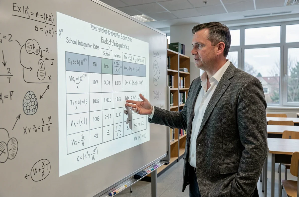 Professeur de prépa BCPST expliquant les taux d'intégration des grandes écoles devant un tableau de classe