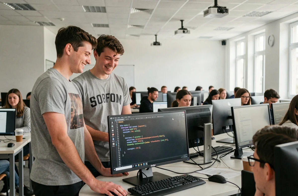 Étudiants en licence informatique collaborant à l'Université Sorbonne Paris Nord de Villetaneuse